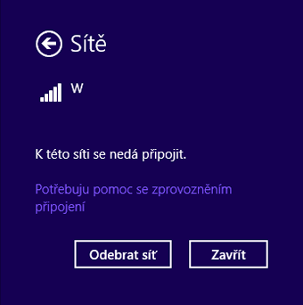 Chybný profil Wi-Fi