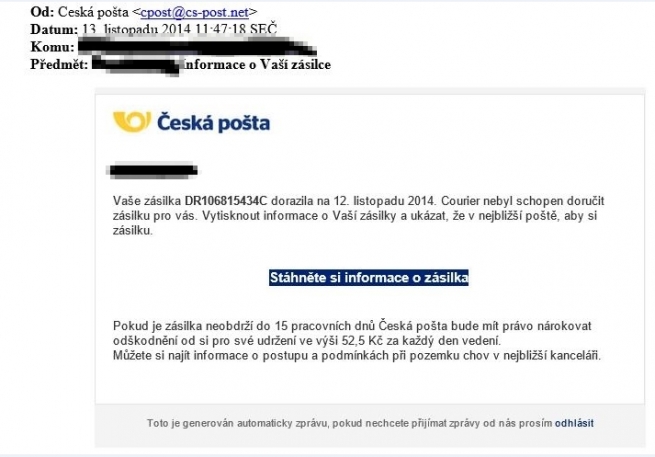 Podvodný email