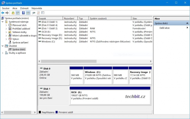 iSCSI disk jen pro čtení